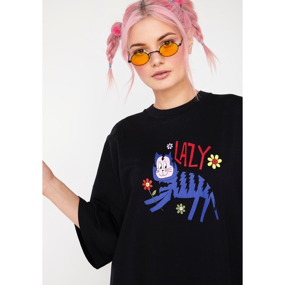 🆕LAZY OAF 👀|| Lazy Cat T-Shirt Dress - Picture 11 of 15